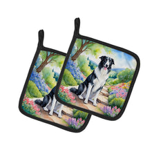 Load image into Gallery viewer, Borzoi Spring Path Pot Holders - Set of 2 Decorative Kitchen Helpers | Made in the USA