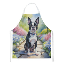 Load image into Gallery viewer, Boston Terrier Spring Path Apron – Artist-Designed Kitchen, BBQ &amp; Craft Apron