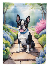 Load image into Gallery viewer, Boston Terrier Spring Path House Flag