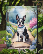 Load image into Gallery viewer, Boston Terrier Spring Path Garden Flag  – Dog-Themed Floral Outdoor Decor