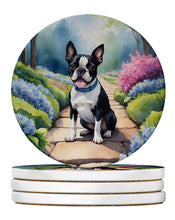 Load image into Gallery viewer, Boston Terrier Spring Path Large Sandstone Coasters Pack of 4