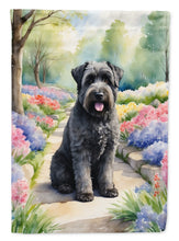 Load image into Gallery viewer, Bouvier des Flandres Spring Path Garden Flag  – Dog-Themed Floral Outdoor Decor