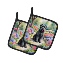 Load image into Gallery viewer, Bouvier des Flandres Spring Path Pot Holders - Set of 2 Decorative Kitchen Helpers | Made in the USA