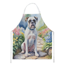 Load image into Gallery viewer, White Boxer Spring Path Apron – Artist-Designed Kitchen, BBQ &amp; Craft Apron
