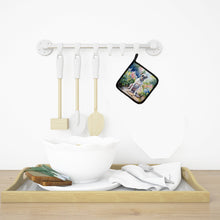 Load image into Gallery viewer, White Boxer Spring Path Pot Holders - Set of 2 Decorative Kitchen Helpers | Made in the USA