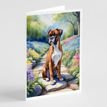 Load image into Gallery viewer, Boxer Spring Path Greeting Cards - Blank Note Cards – 8-Pack of Artist-Designed Cards with Envelopes