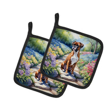 Load image into Gallery viewer, Boxer Spring Path Pot Holders - Set of 2 Decorative Kitchen Helpers | Made in the USA