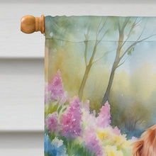 Load image into Gallery viewer, Brittany Spaniel Spring Path House Flag