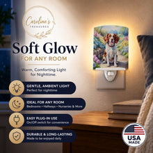 Load image into Gallery viewer, Brittany Spaniel Spring Path Ceramic Night Light Compact, UL-Certified, Ideal for Bedroom, Bathroom, Nursery, Hallway, Kitchen, 6x4x3, Multicolor