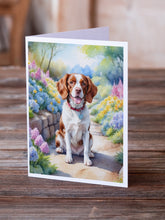 Load image into Gallery viewer, Brittany Spaniel Spring Path Greeting Cards - Blank Note Cards – 8-Pack of Artist-Designed Cards with Envelopes