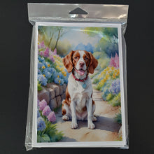 Load image into Gallery viewer, Brittany Spaniel Spring Path Greeting Cards - Blank Note Cards – 8-Pack of Artist-Designed Cards with Envelopes