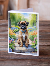 Load image into Gallery viewer, Brussels Griffon Spring Path Greeting Cards - Blank Note Cards – 8-Pack of Artist-Designed Cards with Envelopes