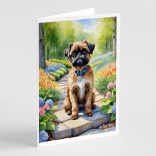 Load image into Gallery viewer, Brussels Griffon Spring Path Greeting Cards - Blank Note Cards – 8-Pack of Artist-Designed Cards with Envelopes