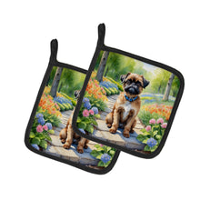 Load image into Gallery viewer, Brussels Griffon Spring Path Pot Holders - Set of 2 Decorative Kitchen Helpers | Made in the USA