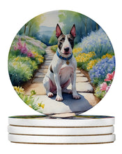 Load image into Gallery viewer, Bull Terrier Spring Path Large Sandstone Coasters Pack of 4
