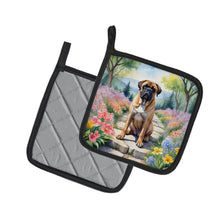 Load image into Gallery viewer, Bullmastiff Spring Path Pot Holders - Set of 2 Decorative Kitchen Helpers | Made in the USA