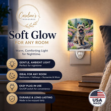 Load image into Gallery viewer, Cairn Terrier Spring Path Ceramic Night Light Compact, UL-Certified, Ideal for Bedroom, Bathroom, Nursery, Hallway, Kitchen, 6x4x3, Multicolor