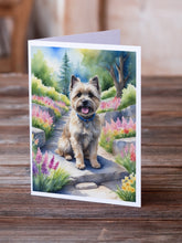 Load image into Gallery viewer, Cairn Terrier Spring Path Greeting Cards - Blank Note Cards – 8-Pack of Artist-Designed Cards with Envelopes