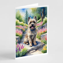 Load image into Gallery viewer, Cairn Terrier Spring Path Greeting Cards - Blank Note Cards – 8-Pack of Artist-Designed Cards with Envelopes