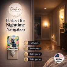 Load image into Gallery viewer, Cairn Terrier Spring Path Ceramic Night Light Compact, UL-Certified, Ideal for Bedroom, Bathroom, Nursery, Hallway, Kitchen, 6x4x3, Multicolor