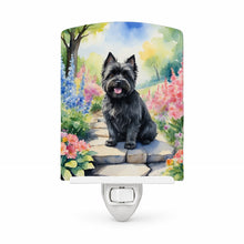 Load image into Gallery viewer, Cairn Terrier Spring Path Ceramic Night Light Compact, UL-Certified, Ideal for Bedroom, Bathroom, Nursery, Hallway, Kitchen, 6x4x3, Multicolor