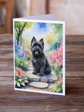 Load image into Gallery viewer, Cairn Terrier Spring Path Greeting Cards - Blank Note Cards – 8-Pack of Artist-Designed Cards with Envelopes