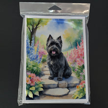 Load image into Gallery viewer, Cairn Terrier Spring Path Greeting Cards - Blank Note Cards – 8-Pack of Artist-Designed Cards with Envelopes
