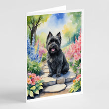 Load image into Gallery viewer, Cairn Terrier Spring Path Greeting Cards - Blank Note Cards – 8-Pack of Artist-Designed Cards with Envelopes