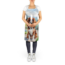 Load image into Gallery viewer, Cavalier Spaniel Spring Path Apron – Artist-Designed Kitchen, BBQ &amp; Craft Apron