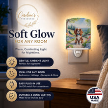 Load image into Gallery viewer, Cavalier Spaniel Spring Path Ceramic Night Light Compact, UL-Certified, Ideal for Bedroom, Bathroom, Nursery, Hallway, Kitchen, 6x4x3, Multicolor