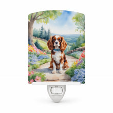 Load image into Gallery viewer, Cavalier Spaniel Spring Path Ceramic Night Light Compact, UL-Certified, Ideal for Bedroom, Bathroom, Nursery, Hallway, Kitchen, 6x4x3, Multicolor