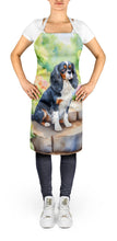 Load image into Gallery viewer, Cavalier Spaniel Spring Path Apron – Artist-Designed Kitchen, BBQ &amp; Craft Apron