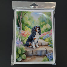 Load image into Gallery viewer, Cavalier Spaniel Spring Path Greeting Cards - Blank Note Cards – 8-Pack of Artist-Designed Cards with Envelopes