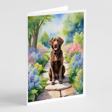 Load image into Gallery viewer, Chesapeake Bay Retriever Spring Path Greeting Cards - Blank Note Cards – 8-Pack of Artist-Designed Cards with Envelopes