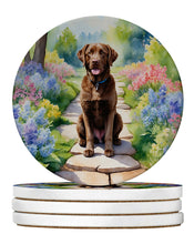 Load image into Gallery viewer, Chesapeake Bay Retriever Spring Path Large Sandstone Coasters Pack of 4