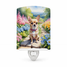 Load image into Gallery viewer, Chihuahua Spring Path Ceramic Night Light Compact, UL-Certified, Ideal for Bedroom, Bathroom, Nursery, Hallway, Kitchen, 6x4x3, Multicolor