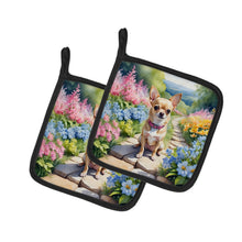 Load image into Gallery viewer, Chihuahua Spring Path Pot Holders - Set of 2 Decorative Kitchen Helpers | Made in the USA