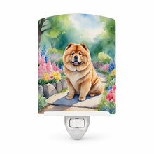 Load image into Gallery viewer, Chow Chow Spring Path Ceramic Night Light Compact, UL-Certified, Ideal for Bedroom, Bathroom, Nursery, Hallway, Kitchen, 6x4x3, Multicolor