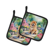 Load image into Gallery viewer, Chow Chow Spring Path Pot Holders - Set of 2 Decorative Kitchen Helpers | Made in the USA
