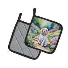 Load image into Gallery viewer, Clumber Spaniel Spring Path Pot Holders - Set of 2 Decorative Kitchen Helpers | Made in the USA