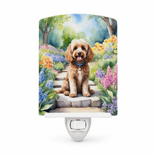 Load image into Gallery viewer, Cockapoo Spring Path Ceramic Night Light Compact, UL-Certified, Ideal for Bedroom, Bathroom, Nursery, Hallway, Kitchen, 6x4x3, Multicolor