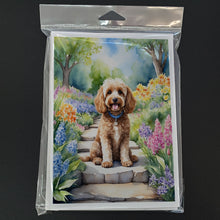 Load image into Gallery viewer, Cockapoo Spring Path Greeting Cards - Blank Note Cards – 8-Pack of Artist-Designed Cards with Envelopes