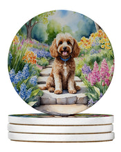 Load image into Gallery viewer, Cockapoo Spring Path Large Sandstone Coasters Pack of 4