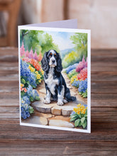 Load image into Gallery viewer, Cocker Spaniel Spring Path Greeting Cards - Blank Note Cards – 8-Pack of Artist-Designed Cards with Envelopes