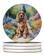 Load image into Gallery viewer, Cocker Spaniel Spring Path Large Sandstone Coasters Pack of 4