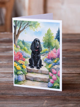 Load image into Gallery viewer, Cocker Spaniel Spring Path Greeting Cards - Blank Note Cards – 8-Pack of Artist-Designed Cards with Envelopes