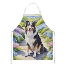 Load image into Gallery viewer, Collie Spring Path Apron – Artist-Designed Kitchen, BBQ &amp; Craft Apron