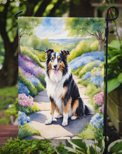 Load image into Gallery viewer, Collie Spring Path Garden Flag  – Dog-Themed Floral Outdoor Decor