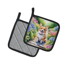Load image into Gallery viewer, Corgi Spring Path Pot Holders - Set of 2 Decorative Kitchen Helpers | Made in the USA
