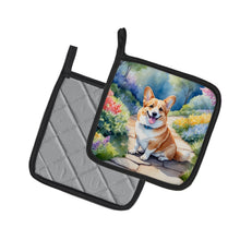 Load image into Gallery viewer, Corgi Spring Path Pot Holders - Set of 2 Decorative Kitchen Helpers | Made in the USA
